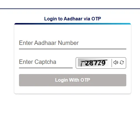 Login via Aadhar OTP